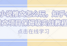 知乎小说推文怎么玩，知乎小说推文项目保姆级实战教程-蜗牛学社