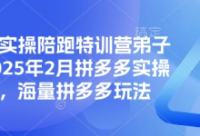 拼多多实操陪跑特训营弟子班,2025年2月拼多多实操课程,海量拼多多玩法-蜗牛学社
