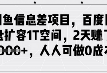 闲鱼信息差项目,百度网盘扩容1T空间,2天收益1k+,人人可做0成本-蜗牛学社
