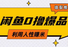 咸鱼0撸玩法利用人性售卖商品达到日挣2张的效果-蜗牛学社