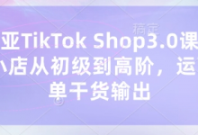 东南亚TikTok Shop3.0课程,TK小店从初级到高阶,运营出单干货输出-蜗牛学社