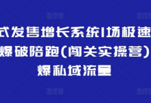 裂变式发售增长系统1场极速动销裂变爆破陪跑(闯关实操营),引爆私域流量-蜗牛学社
