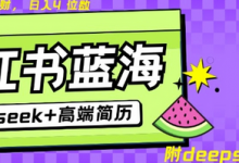 Deepseek+小红书简历蓝海赛道,24小时网盘自动发货,零成本,不限时间地点,日入四位数-蜗牛学社