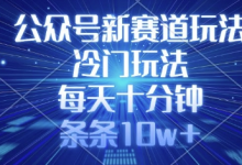 公众号新赛道玩法,冷门玩法,每天十分钟,条条10w+-蜗牛学社