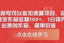 0粉新号可以做的加速器项目,实测首发作品收益100+,1分钟产出原创作品,简单好做-蜗牛学社