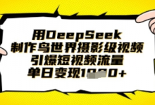 用DeepSeek制作鸟世界摄影级视频,引爆短视频流量,单日变现1k-蜗牛学社