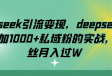 deepseek引流变现,deepseek被动日加1000+私域粉的实战,0粉丝月入过W-蜗牛学社