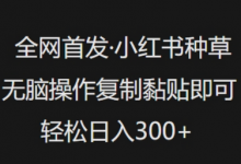 全网首发,小红书种草无脑操作,复制黏贴即可,轻松日入3张-蜗牛学社