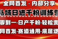 私域日进千粉训练营,全网首发,从0开始带你做好私域,适用于任何赛道,让日产千粉不再是梦-蜗牛学社