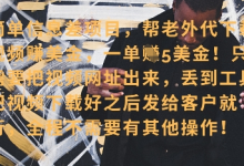 零门槛挣美金,海外视频代下服务,单笔收益40+,小白也能轻松上手-蜗牛学社