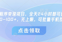 微信小程序变现项目，全天24小时都可做，单机30-100+，无上限，可批量手机放大-蜗牛学社
