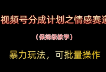 视频号分成计划之情感赛道暴力玩法,可批量操作,保姆级教学-蜗牛学社
