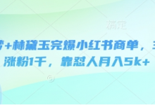 即梦+林黛玉完爆小红书商单，3天涨粉1千，靠怼人月入5k+-蜗牛学社
