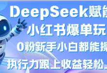 DeepSeek赋能小红书爆单玩法0粉新手小白都能操作,执行力跟上收益轻松上W,懒人勿做-蜗牛学社