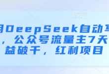 用DeepSeek自动写文，公众号流量主7天收益破千，红利项目-蜗牛学社