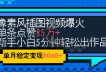 emo忧郁氛围感拉满,像素风视频爆火单条点赞50W,新手小白也能5分钟一条,稳定月入8k+-蜗牛学社