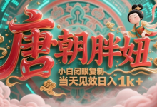 用AI克隆“唐朝胖妞”日更3条，平台疯狂推流，小白闭眼复制，当天见效，日入1k+-蜗牛学社