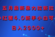 五月最新暴力拉新拉,小红薯4.0新手小白可做,日入多张-蜗牛学社