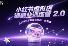 小红书虚拟店铺副业训练营2.0，小红书开店卖虚拟资料，精品课-蜗牛学社