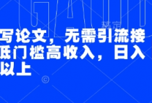AI代写论文，无需引流接单，低门槛高收入，日入200以上-蜗牛学社