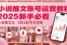 小说推文账号运营起号教程，2025新手必看，小说推文从0到1起号全攻略-蜗牛学社