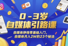 0-3岁自媒体引路课,自媒体挣钱零基础入门,自媒体月入2W的23个秘法-蜗牛学社