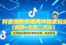 抖音涨粉新增两种独家玩法(新颖+主流二次元),全网最完整的抖音起号课,亲测有效-蜗牛学社