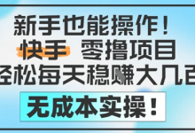 新手也能操作，快手零撸挣米，轻松每天挣2-5张，完全无成本-蜗牛学社