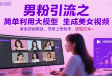 男粉引流之简单利用大模型生成美女视频,条条原创爆款,简单上传制作,变现日1k+-蜗牛学社