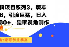 男粉项目系列3,版本9.8,引流巨猛,日入1k+,独家视角制作-蜗牛学社