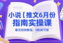 小说推文6月份指南实操课,看完视频教程,0粉就可做-蜗牛学社