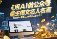 用AI做公众号流量主爆文名人名言,10分钟一篇爆文,最高月入5位数-蜗牛学社