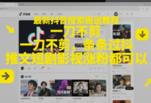 最新抖音搜索搬运教程,一刀不剪,条条过抖,推文短剧影视涨粉都可以-蜗牛学社