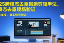 2025跨模态去重搬运剪辑手法,跨模态去重现场验证 +全程实操,真实账号验证-蜗牛学社