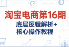 淘宝电商第16期,底层逻辑解析+核心操作教程,运营、推广提升能力的必学课程+配套资料-蜗牛学社