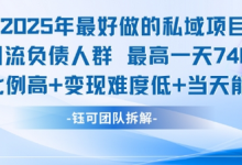 2025年最好做的私域项目,引流负债人群,最高一天变现7.4k,人群占比高,变现难度低,当天就能见到钱-蜗牛学社