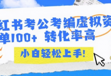 小红书考公考编虚拟资料出售一单100+  转化率高  小白可轻松上手-蜗牛学社