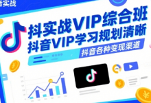 抖音实战VIP综合班,抖音VIP学习规划请晰抖音各种变现渠道-蜗牛学社
