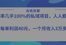 转化率最高的私域项目,每单利润40-50米,月入过1w-蜗牛学社
