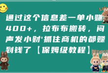 通过这个信息差一单小挣4张+,拉布布搬砖,闷声发小财抓住商机的都挣到钱了【保姆级教程】-蜗牛学社