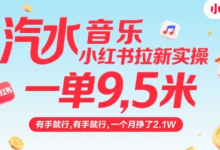 汽水音乐小红书拉新实操,,一单9.5米,有手就行,一个月挣了2.1W-蜗牛学社