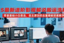 2025最新进阶影视解说搬运洗稿教程,零基础小白首选,自主原创的去重模板搭建教学-蜗牛学社