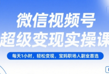 微信视频号超级变现实操课，每天1小时，轻松变现，宝妈职场人副业首选-蜗牛学社