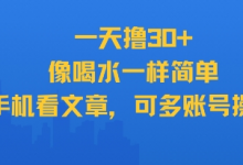 一天撸30+，像喝水一样简单，手机看文章，可多账号操作-蜗牛学社