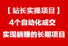 站长实操4个自动化成交,实现躺赚的长期项目-蜗牛学社