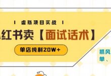小红书虚拟项目掘金,卖面试话术资料,单店纯利20W+(附爆款笔记制作方法)-蜗牛学社