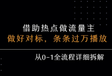 借力热点，乘顺风车玩流量主，条条过万播放， 每月收益5k+，从0-1全流程详细拆解-蜗牛学社