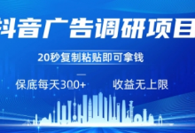 抖音广告调研项目,只需复制粘贴广告即可挣钱,任务不限量,一天稳定3张-蜗牛学社
