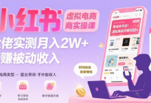 小红书虚拟电商,大佬实测月入2W+,实现被动收入-蜗牛学社