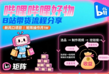 哔哩哔哩好物,B站带货流程分享,新风口项目,矩阵操作月1W-蜗牛学社